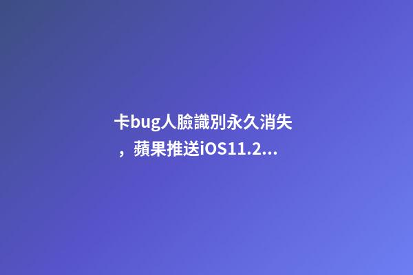 卡bug人臉識別永久消失，蘋果推送iOS11.2再曝新bug